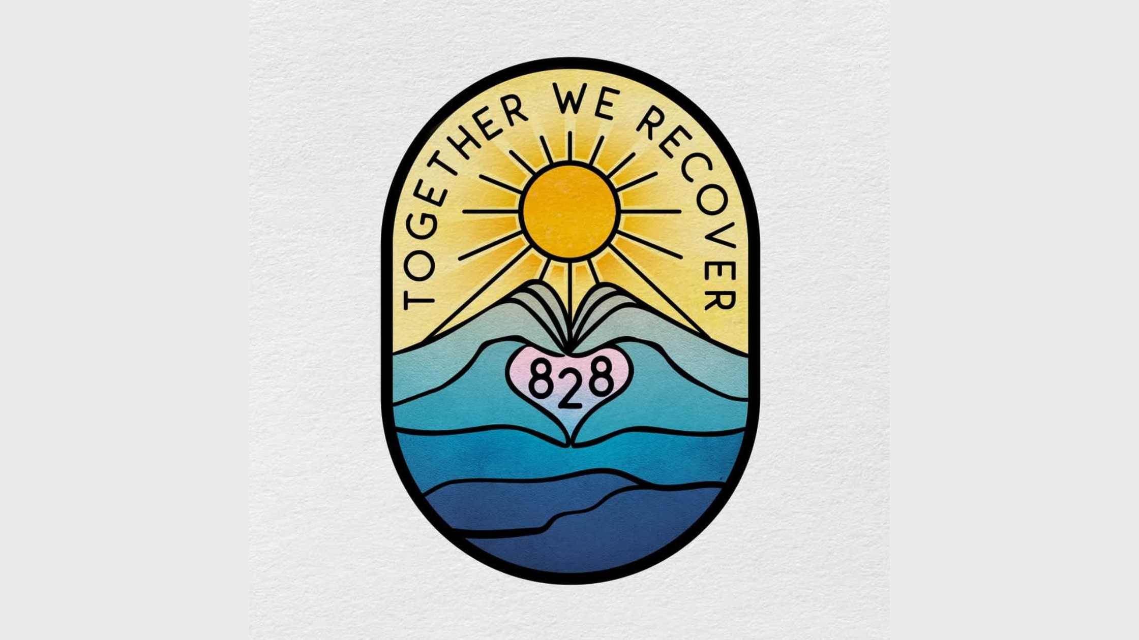 Graphic for Hurricane Helene Recovery by Snow in July Designs that says "Together We Recover 828"